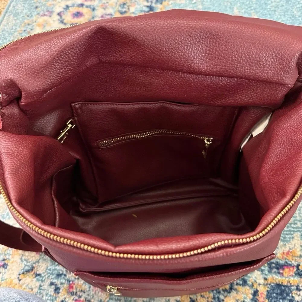Fawn Design Original Diaper Bag in Wine - Burgandy & Changing Pad